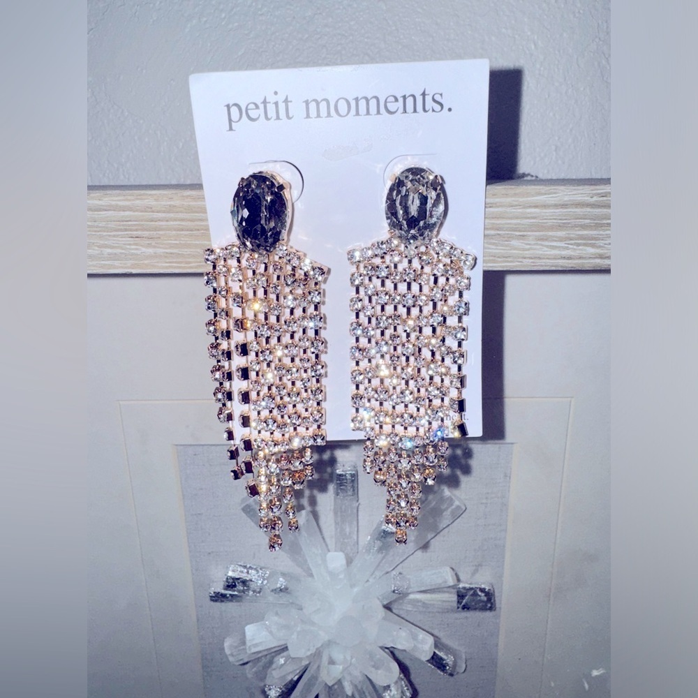 Petite Moments Gold Chandelier Fashion Earrings. NWT
